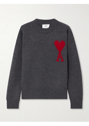 AMI PARIS - + Net Sustain Adc Intarsia Wool Sweater - Gray - xx small,x small,small,medium,large,x large,xx large