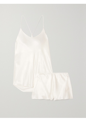 Olivia von Halle - Bella Silk-satin Pajama Set - Ivory - x small,small,medium,large,x large