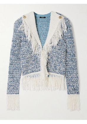 Balmain - Fringed Tweed Jacket - Blue - FR 34,FR 36,FR 38,FR 40,FR 42,FR 44,FR 46