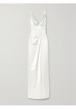 NAEEM KHAN - Virginia Draped Silk-satin Gown - Ivory - US2,US4,US6,US8,US10
