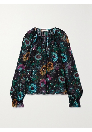 Ulla Johnson - Bernadette Floral-print Fil Coupé Silk-blend Crepon Blouse - Black - US0,US2,US4,US6,US8,US10,US12,US14,US16