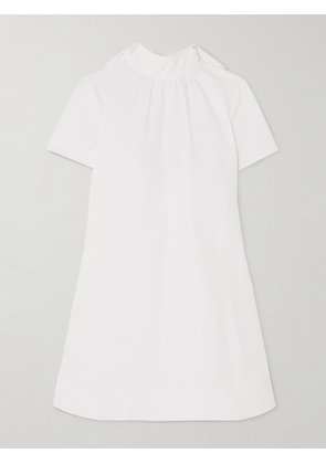 STAUD - Ilana Open-back Cotton-blend Faille Turtleneck Mini Dress - White - x small,small,medium,large,x large