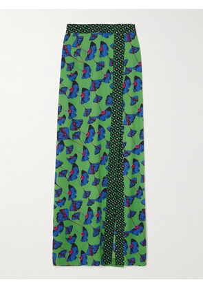 DIANE VON FURSTENBERG - Latrice Wrap-effect Floral-print Crepe Maxi Skirt - Green - US00,US0,US2,US4,US6,US8,US10,US12,US14,US16