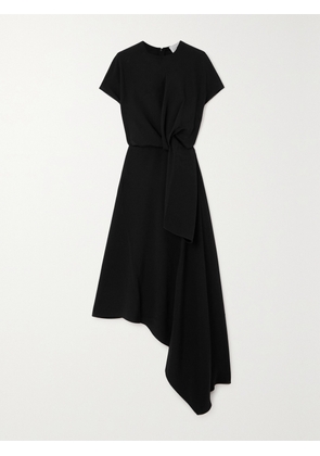 AZ FACTORY - Draped Asymmetric Pleated Crepe Midi Dress - Black - FR 34,FR 36,FR 38,FR 40,FR 42