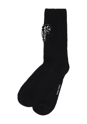 Simone Rocha floral embellishment socks - Black
