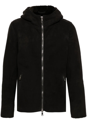 Giorgio Brato hooded leather jacket - Black