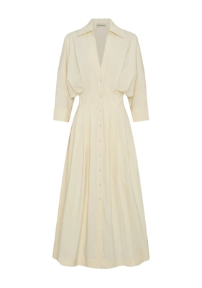 Nicholas Lanae puff-sleeve pleated midi dress - Neutrals