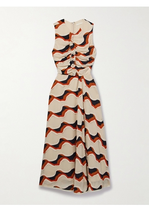 Ulla Johnson - Cruz Ruffled Printed Devoré-chiffon Midi Dress - Neutrals - US0,US2,US4,US6,US8,US10,US12