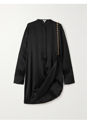 LOEWE - Embellished Silk-satin Shirt Dress - Black - FR 34,FR 36,FR 38,FR 40,FR 42,FR 44