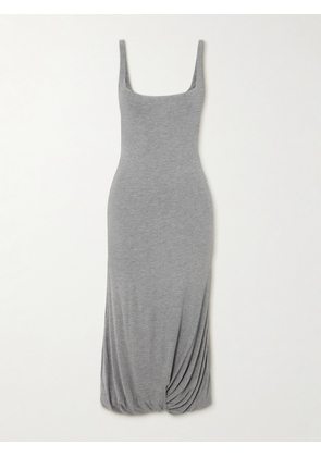 16ARLINGTON - Sidd Gathered Jersey Midi Dress - Gray - UK 4,UK 6,UK 8,UK 10,UK 12,UK 14,UK 16