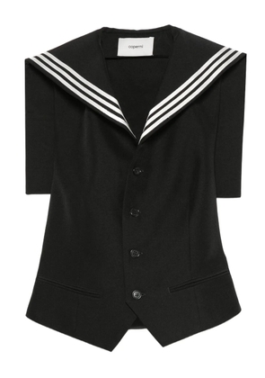 Coperni striped-collar button waistcoat - Black