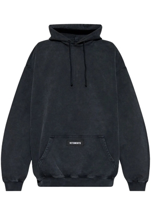 VETEMENTS logo-print cotton hoodie - Black