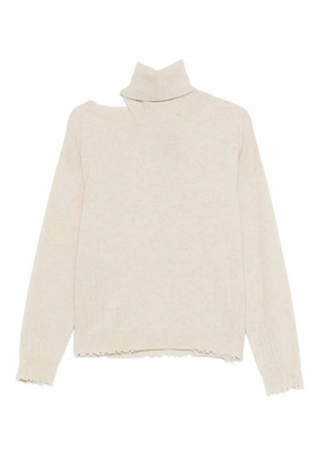 Uma Wang cut-out high-neck sweater - White