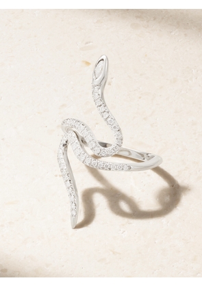 Ileana Makri - Queen Curled Snake 18-karat White Gold Diamond Ring - 6,7