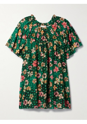 Ulla Johnson - Gallia Printed Cotton-blend Voile Mini Dress - Green - x small,small,medium,large,x large