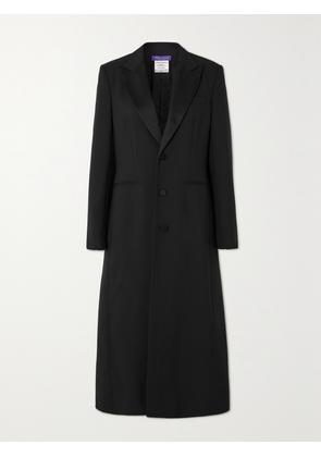 Ralph Lauren Collection - Gatlin Silk-satin Trimmed Wool And Silk-blend Coat - Black - US0,US2,US4,US6,US8,US10,US12
