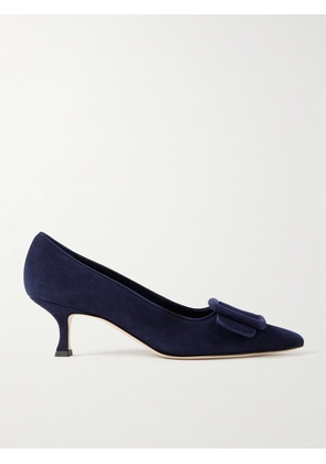 Manolo Blahnik - Maysale 50 Buckled Suede Pumps - Blue - IT34,IT35,IT36,IT36.5,IT37,IT37.5,IT38,IT38.5,IT39,IT39.5,IT40,IT40.5,IT41,IT41.5,IT42,IT43