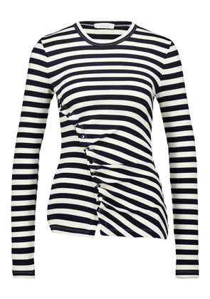 Rabanne striped button-detail top - White