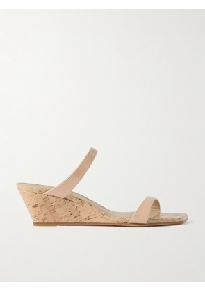 Stuart Weitzman - Aleena Patent-leather Wedge Sandals - Neutrals - US5,US5.5,US6,US6.5,US7,US7.5,US8,US8.5,US9,US9.5,US10,US10.5,US11,US12