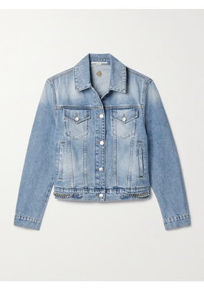 Stella McCartney - + Net Sustain Iconic Chain-embellished Denim Jacket - Blue - xx small,x small,small,medium,large,x large