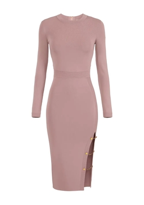 Elisabetta Franchi ribbed-detail midi knit dress - Pink