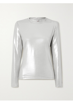JETSET - Glazy Metallic Stretch-jersey Ski Top - Silver - 0,1,2,3,4,5