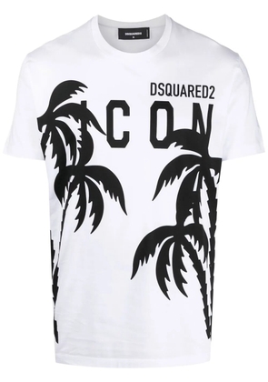 DSQUARED2 palm tree logo-print T-shirt - White