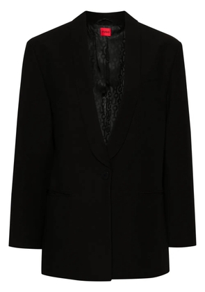 HUGO logo-appliqué blazer - Black