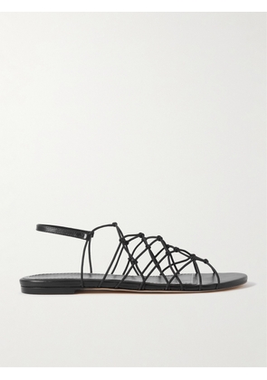 STAUD - Gio Knotted Elastic And Leather Sandals - Black - IT35,IT36,IT36.5,IT37,IT37.5,IT38,IT38.5,IT39,IT39.5,IT40,IT40.5,IT41,IT42