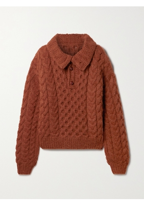 DÔEN - Nuage Cable-knit Alpaca And Merino Wool-blend Sweater - Brown - x small,small,medium,large,x large