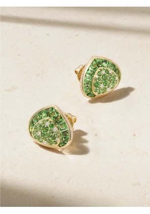 Marina B - Dora 18-karat Gold, Tsavorite And Diamond Earrings - Green - One size