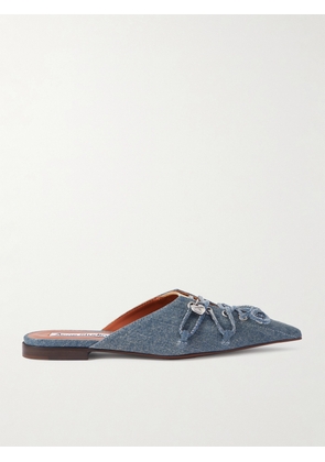 Acne Studios - Lace-up Two-tone Denim Point-toe Flats - Blue - IT35,IT36,IT37,IT38,IT39,IT40,IT41
