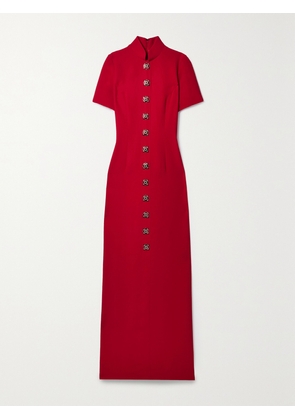 ANDREW GN - Embellished Crepe Maxi Dress - Red - FR 34,FR 36,FR 38,FR 40,FR 42,FR 44,FR 46