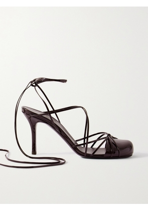 The Row - Joan Lace-up Patent-leather Sandals - Brown - IT36,IT36.5,IT37,IT37.5,IT38,IT38.5,IT39,IT39.5,IT40,IT40.5,IT41