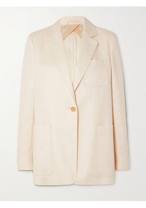 Max Mara - Boemia Linen-twill Blazer - Ivory - UK 2,UK 4,UK 6,UK 8,UK 10,UK 12,UK 14,UK 16,UK 18