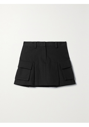 The Frankie Shop - Audrey Pleated Cotton-twill Mini Skirt - Black - x small,large