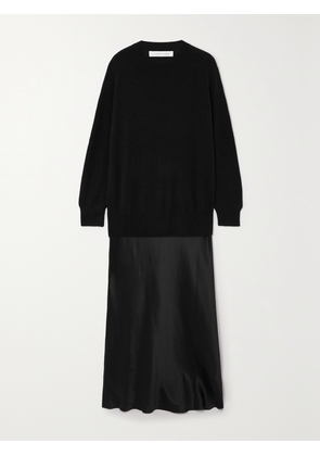 Christopher Esber - Monument Cashmere And Silk-satin Maxi Dress - Black - xx small,x small,small,medium,large,x large
