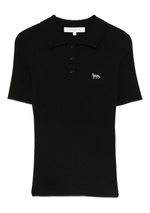 Maison Kitsuné knitted polo shirt - Black