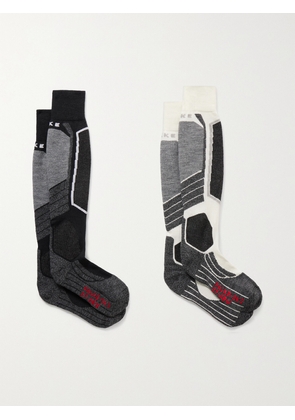 FALKE Ergonomic Sport System - Sk2 Set Of Two Jacquard-knit Ski Socks - Black - IT 35/36,IT 37/38,IT 39/40,IT 41/42