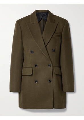 Proenza Schouler - Double-breasted Twill Blazer - Green - US0,US2,US4,US6,US8,US10
