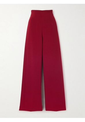 SERGIO HUDSON - Crepe Wide-leg Pants - Burgundy - US0,US2,US4,US6,US8,US10,US12,US14,US16