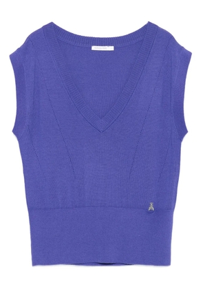 Patrizia Pepe v-neck wool knitted top - Purple
