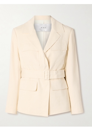 A.L.C. - Savannah Belted Linen-blend Twill Jacket - Ecru - US0,US2,US4,US6,US8,US10,US12