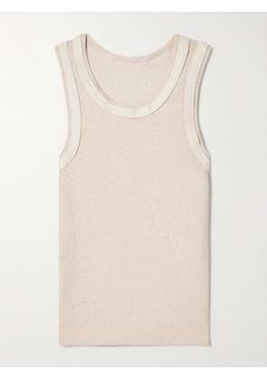 BASERANGE - Supple Ribbed Organic Cotton-blend Tank - Cream - x small,small,medium,large