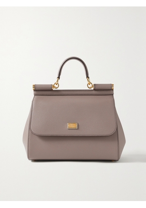 Dolce & Gabbana - Sicily Medium Textured-leather Tote - Brown - One size