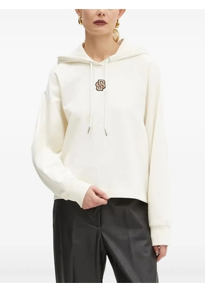 BOSS logo-embroidered hoodie - White