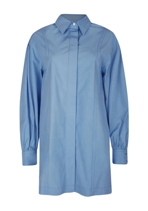 Loulou Zena puff-sleeve shirt mini dress - Blue