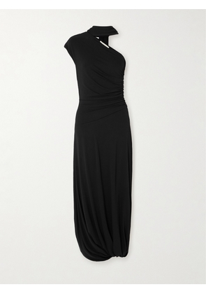 TOVE - Liv One-shoulder Ruched Crepe-jersey Maxi Dress - Black - FR 34,FR 36,FR 38,FR 40,FR 42