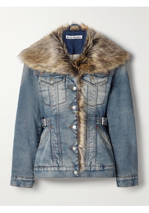 Acne Studios - Faux Fur-trimmed Denim Jacket - Blue - EU 32,EU 34,EU 36,EU 38,EU 40,EU 42