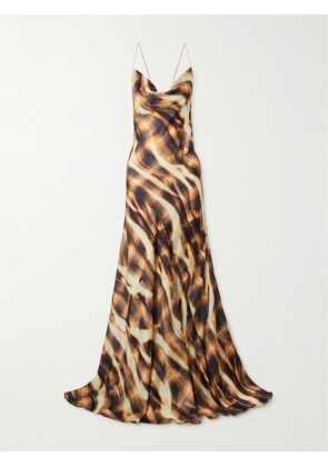 Y/PROJECT - Asymmetric Draped Printed Satin Maxi Dress - Animal print - FR 34,FR 36,FR 38,FR 40,FR 42